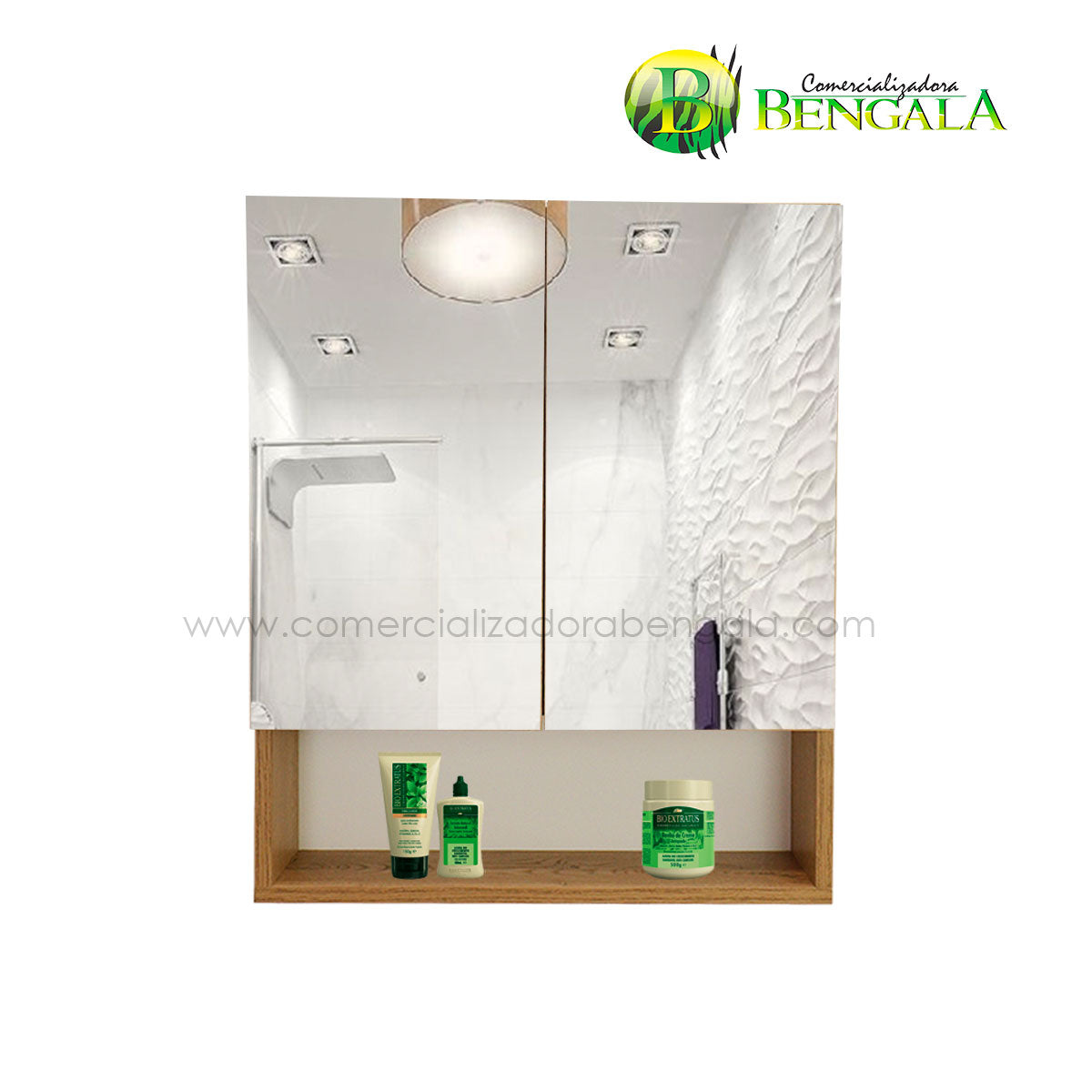 Gabinete Organizador Con Espejo Para Baño ASTER 50x60 Cm