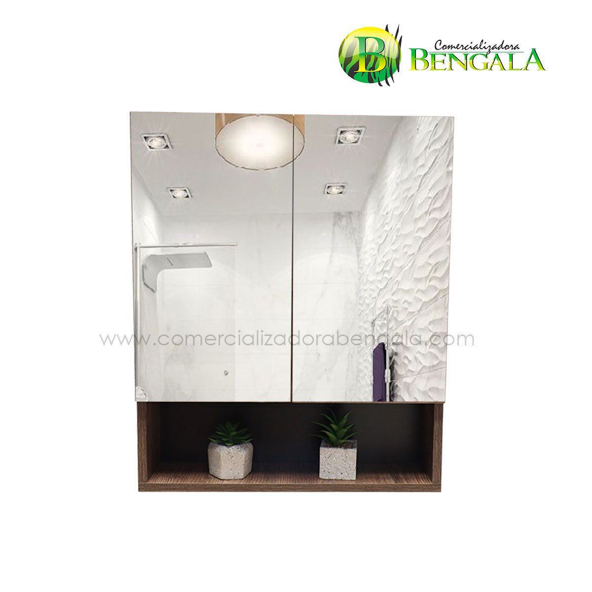 Gabinete Organizador Con Espejo Para Baño ASTER 50x60 Cm