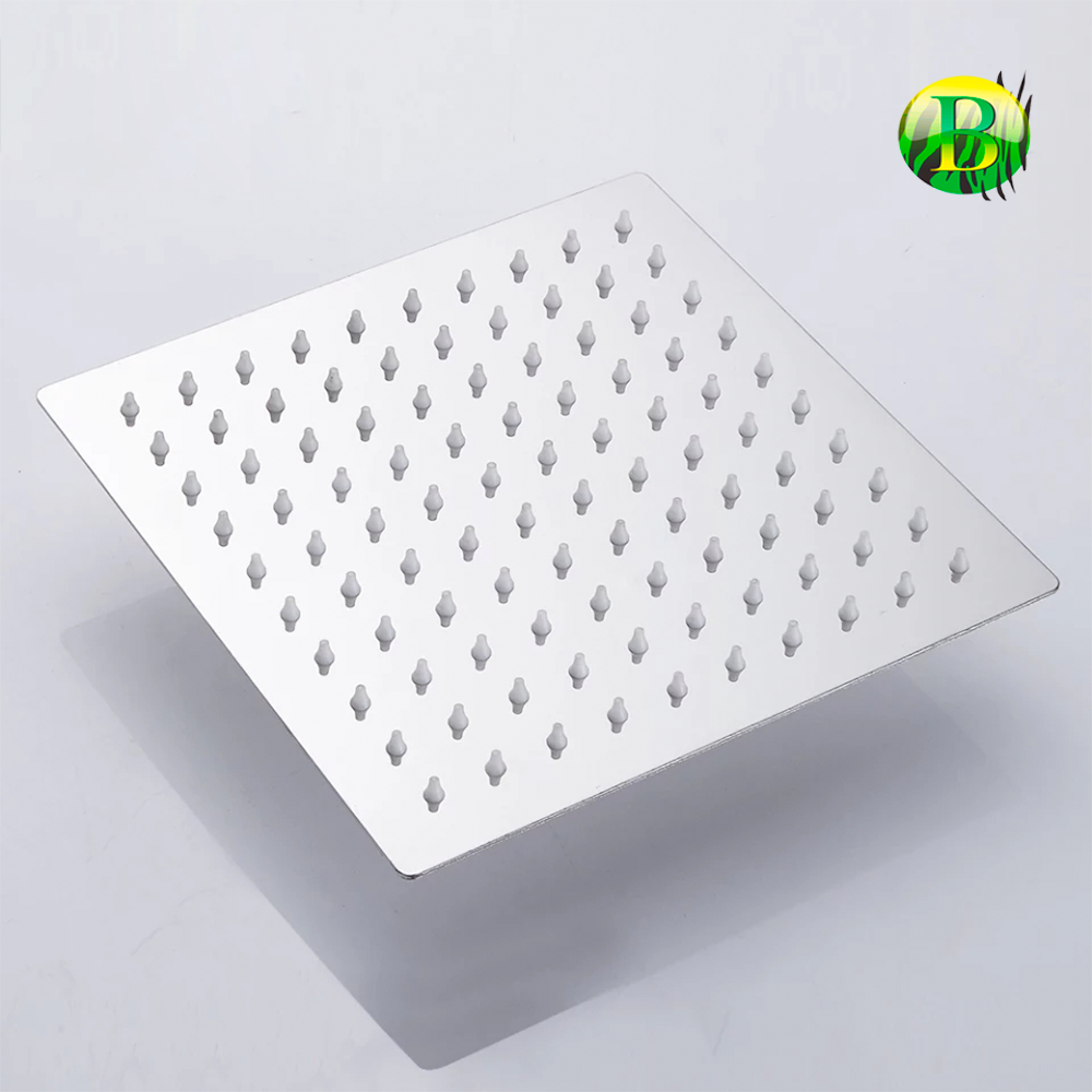 Regadera de ducha metálica slim cuadrada cromada